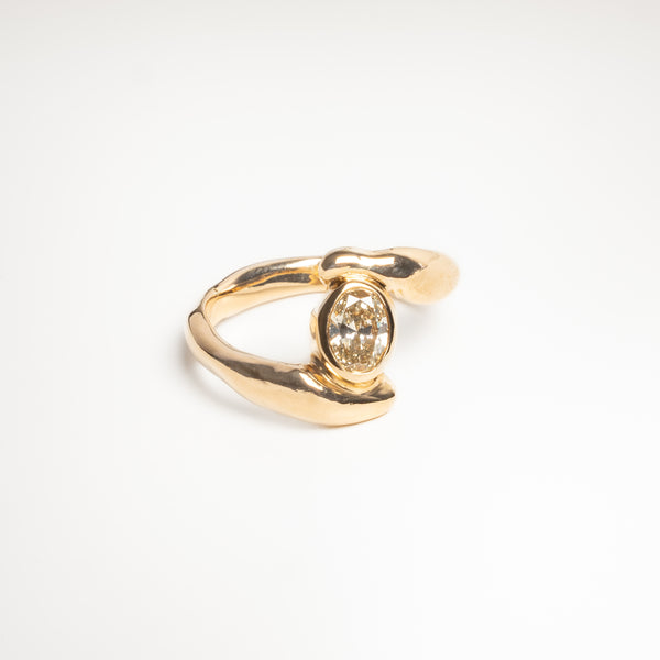 The Nemertes Ring With A Champagne Diamond