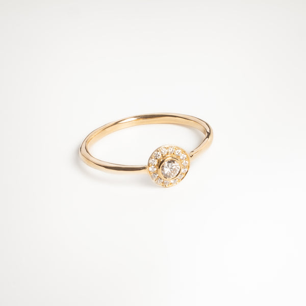 The Mini Diamond Halo Ring